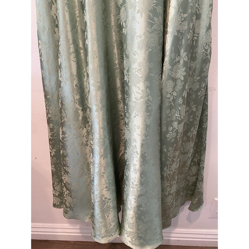B Darlin Green Sweetheart Neck Jacquard Floral Gown Midi Dress Sz 3/4 Fairy Core - Picture 4 of 10